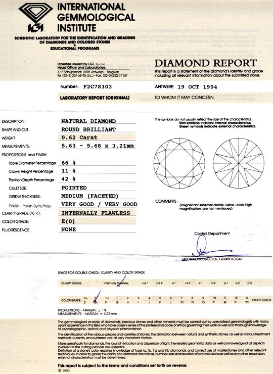 Foto 9 - Diamant IGI 0,62ct Brillant Lupenrein River VGVG, D5722