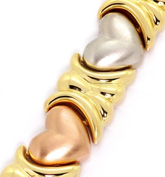 Foto 3 - Herz Collier-Kette mit Armband Tricolor-Gold, K2501