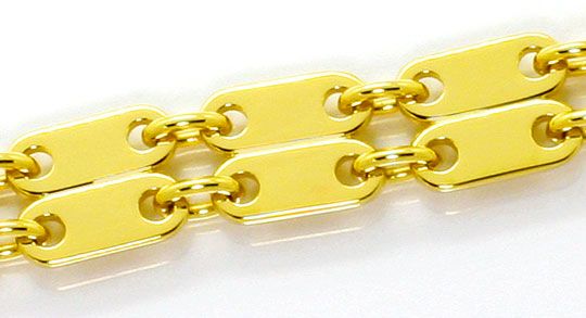 Foto 2 - Plättchen Gold-Armband Doppelreihig massiv Gelbgold 18K, K2558