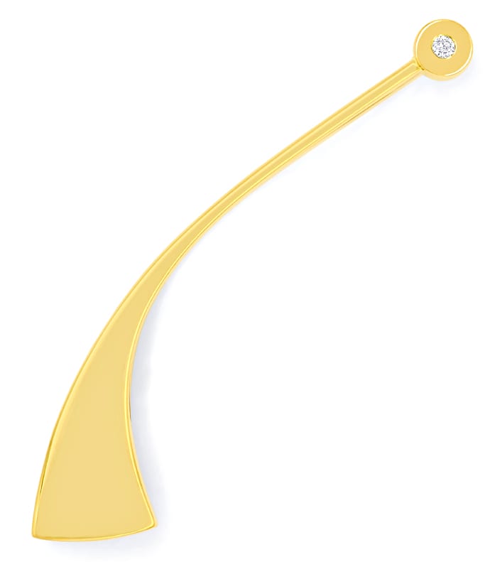 Foto 2 - Anstecknadel Sternschnuppe mit Brillant massiv Gelbgold, S2022