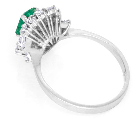 Foto 3 - Diamantring Smaragd Emerald Handarbeit Weißgold, S3782