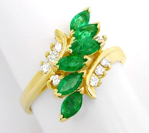 Foto 1 - Brillant Smaragd Ring, Spitzen Emeralds 14K, S8852