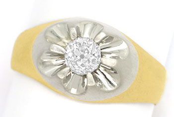 Foto 1 - Halbkaräter Gold-Ring 0,56 Altschliff Diamant Wesselton, S9098